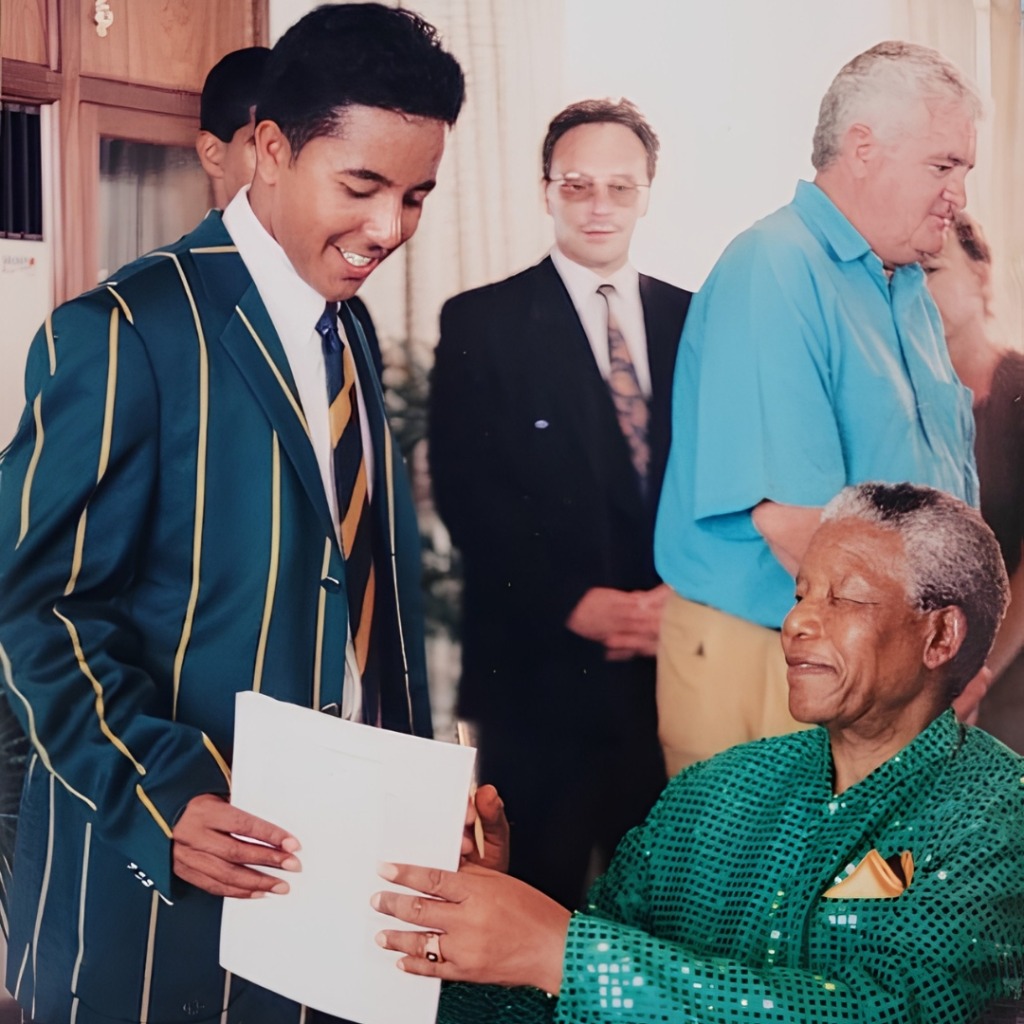Paul Adams with Nelson Mandela